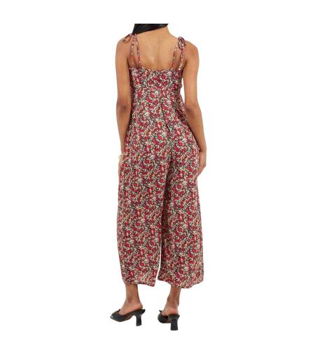 Womens/ladies Floral Pattern Sleeveless Jumpsuit Black Brave Soul