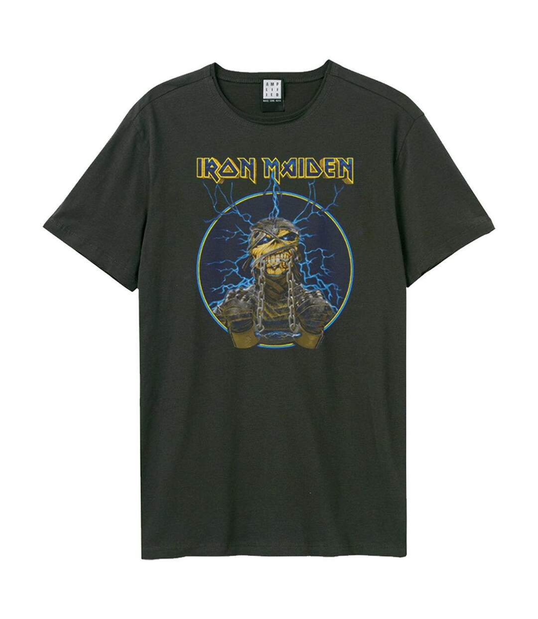 Mens Mummy Iron Maiden T-shirt Charcoal Amplified-1