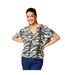 Womens/ladies Zebra Print Zip Front Top Black White Biba-2