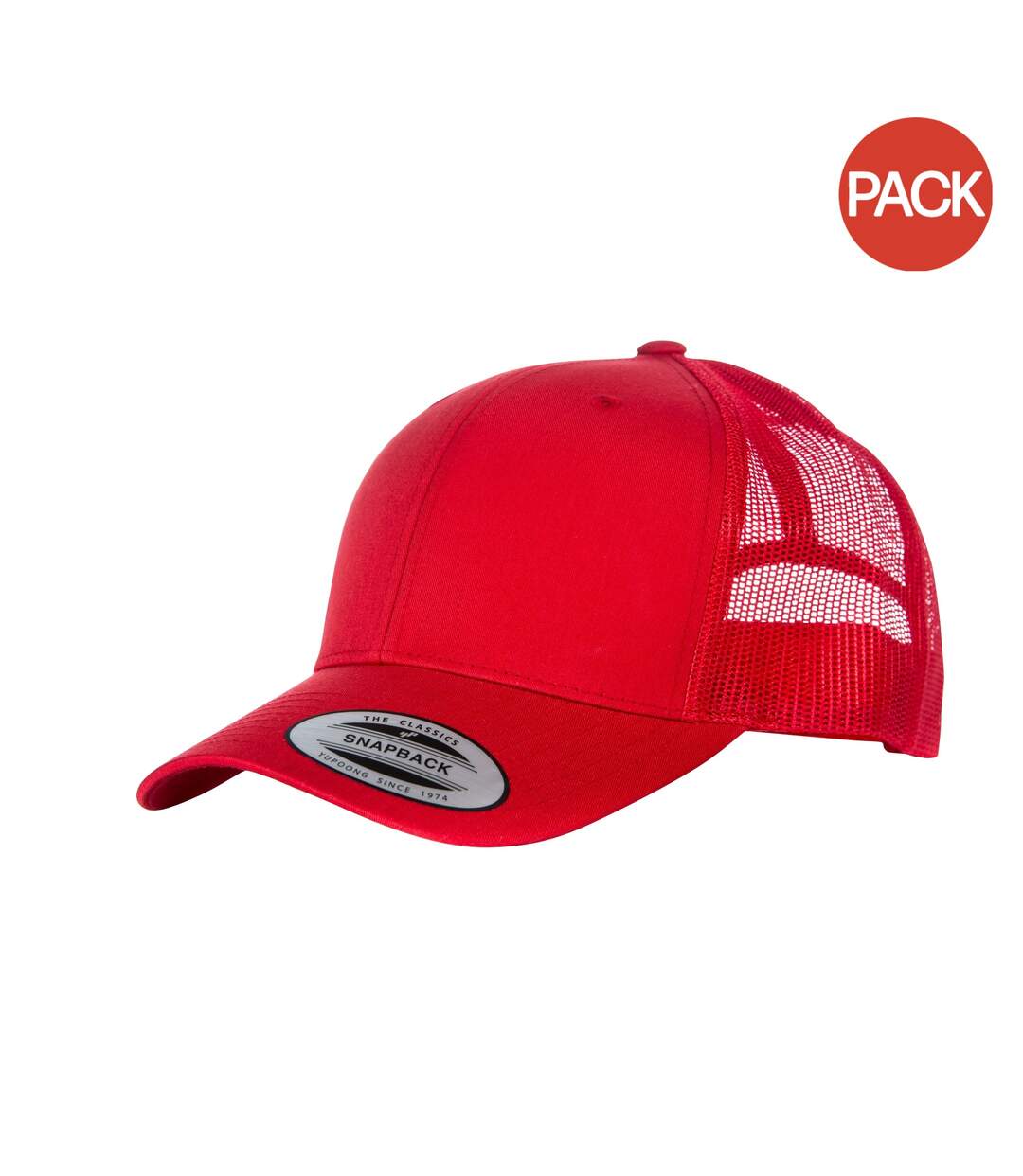 Lot de 2  casquettes flexfit adulte rouge Yupoong-1