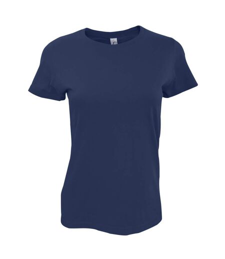 SOLS Womens/Ladies Imperial Heavy Short Sleeve T-Shirt (Navy) - UTPC291