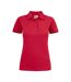Womens/ladies Stretch Polo Shirt Red Printer-1