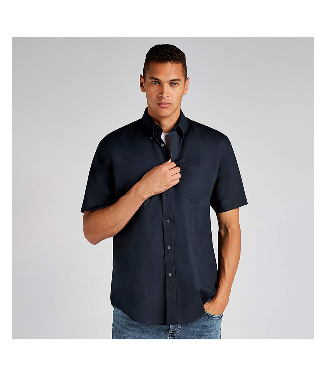 Chemise À Manches Courtes Hommes Bleu Marine Kustom-1