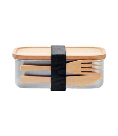 Savanna stainless steel lunch box 5.5cm x 16cm x 11cm wood MidOcean