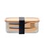 Savanna stainless steel lunch box 5.5cm x 16cm x 11cm wood MidOcean-1