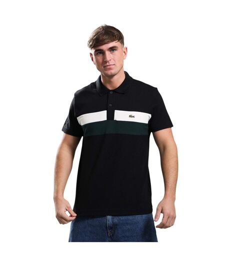 Mens Colour Block Polo Shirt Black Lacoste