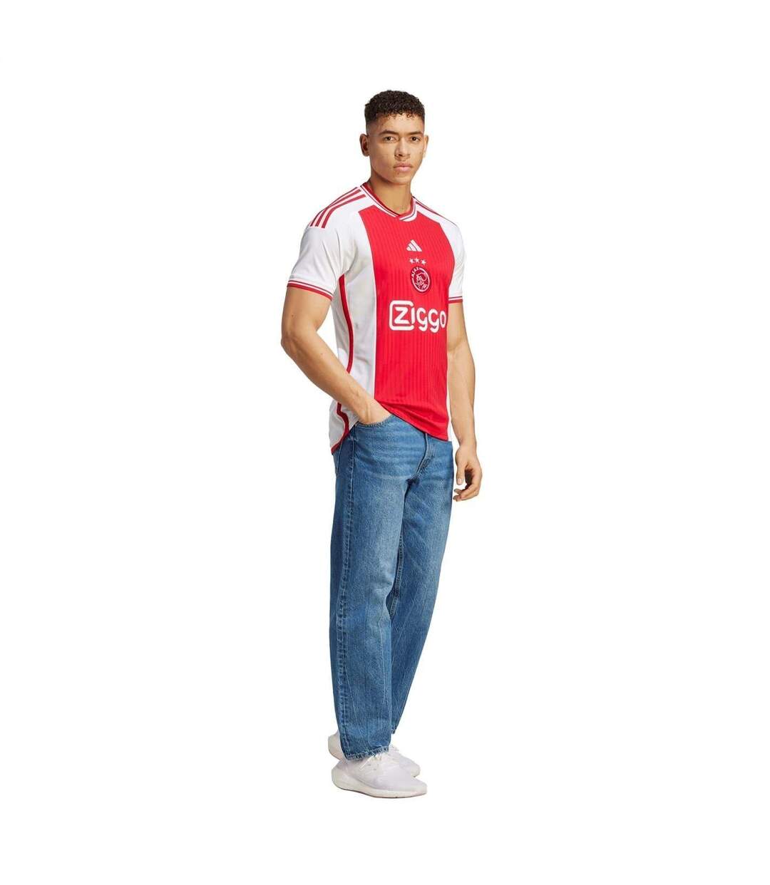 Unisex Adult 2023/24 Ajax Amsterdam Home Jersey White Bold Red Adidas-1