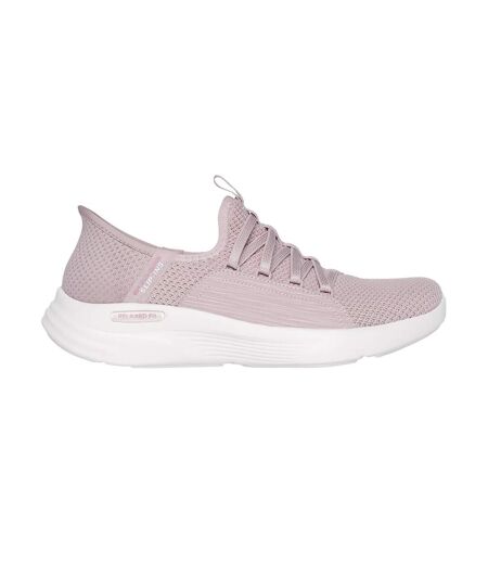 Womens/ladies Sport Ballet Chic Relaxed Fit Trainers Light Mauve Skechers