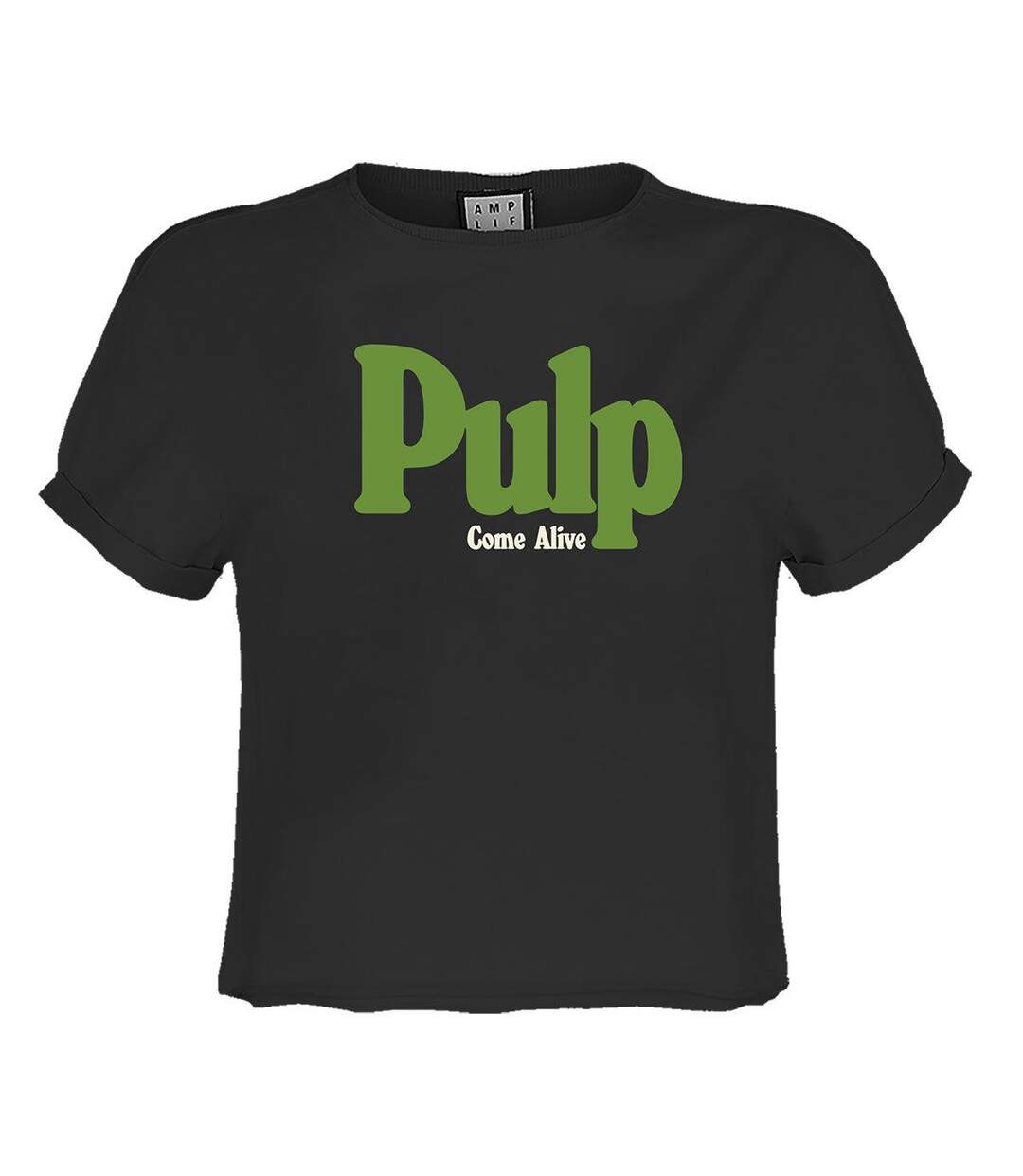 Womens/ladies Come Alive Pulp Crop Top Charcoal Amplified-1