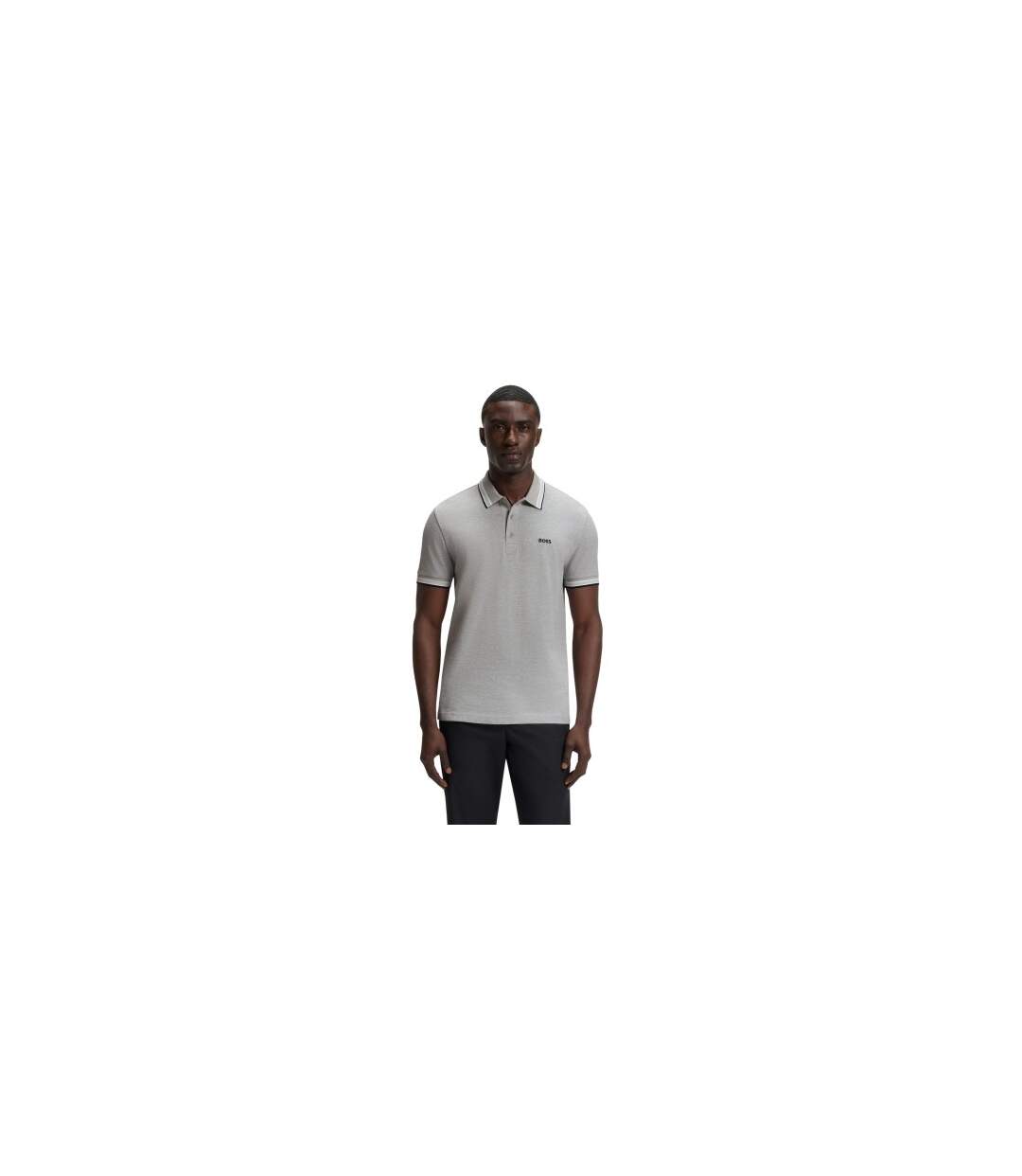 Mens Paddy Euro Polo Shirt Silver Boss-1