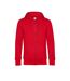 Mens king zipped hooded sweat red B&C-1