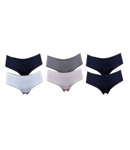 Culottes Femme INFINITIF Confort Qualité supérieure -Boxer, Shorty, String Shorty Uni Pack de 6 en Microfibre