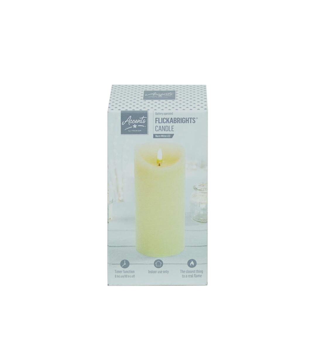 Flickabrights textured candle with timer one size cream Premier-1