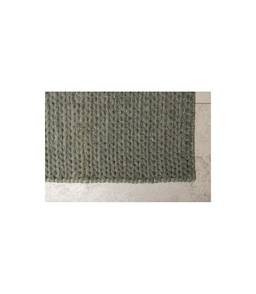 Tapis Tressé en Laine Marta 200x300cm Vert-5