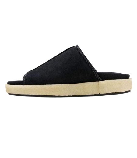 Mens Overleigh Suede Sliders Black Clarks Originals