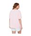Ensemble De Pyjama Court Motif/style À Rayures Femme Rose Miso-3