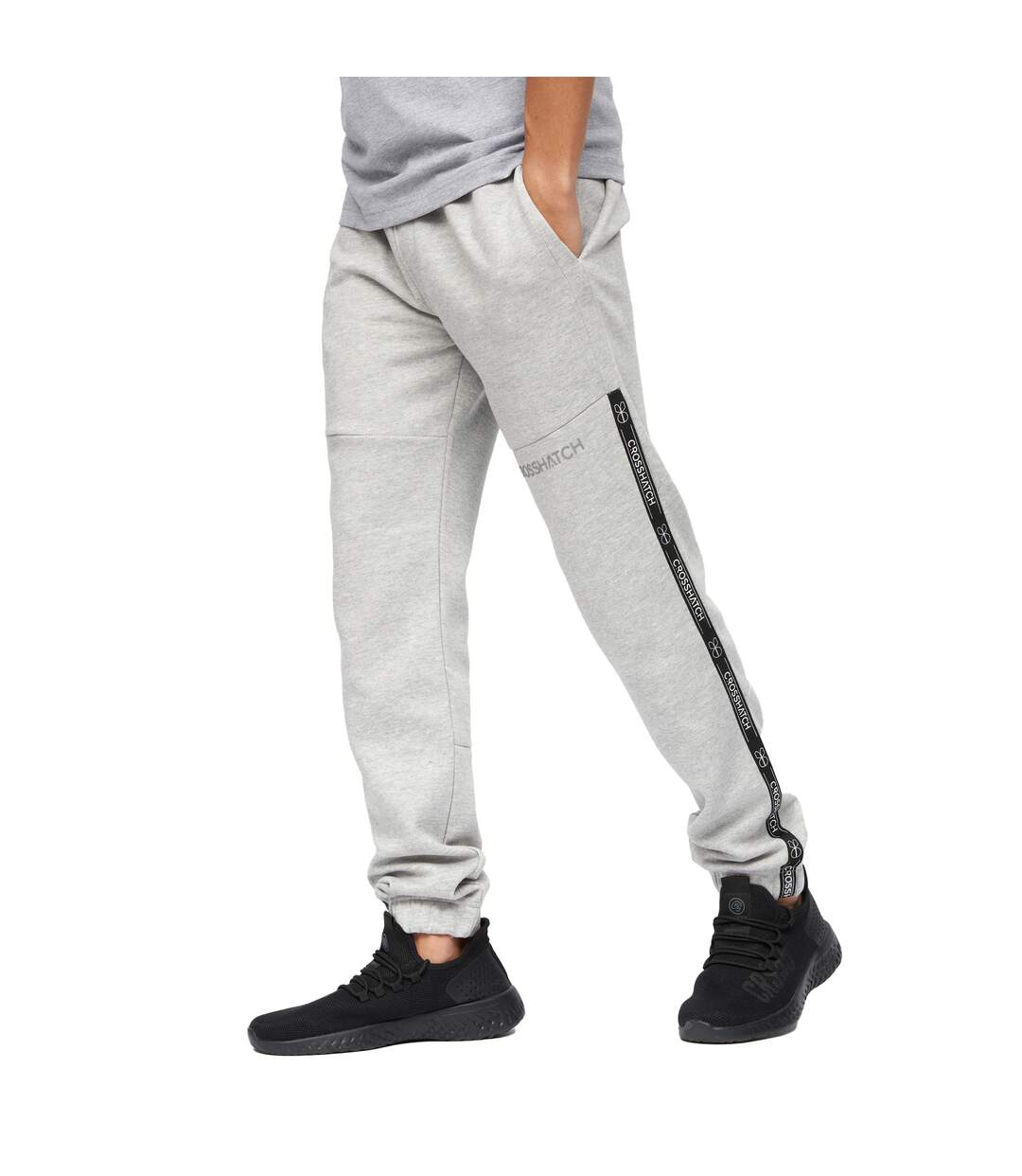 Pantalon de jogging apollo homme gris chiné Crosshatch-3