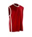 Spiro Mens Basketball Quick Dry Sleeveless Top (Red/ White)