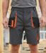 Bermuda de travail homme Terratrend 3231GN multi-poches gris et noir renforcé en tissu Oxford-1