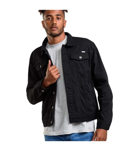 Duke Mens Western Trucker Style Denim Jacket (Black) - UTDC102