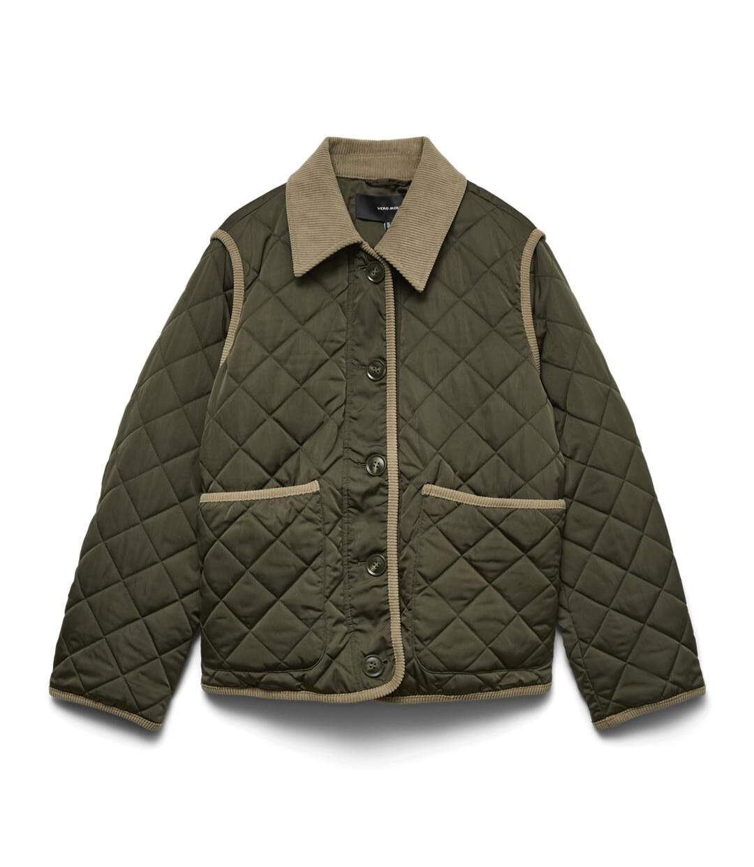Veste matelassée kaki femme vero moda mily-2