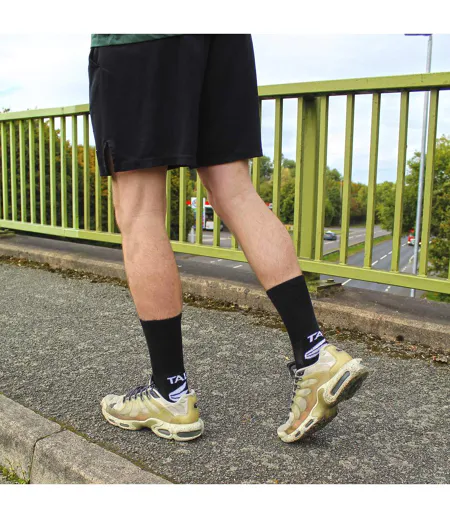 6 Pack Mens Bamboo Crew Grip Socks | Reinforced Heel & Toe Soft Non Slip Socks