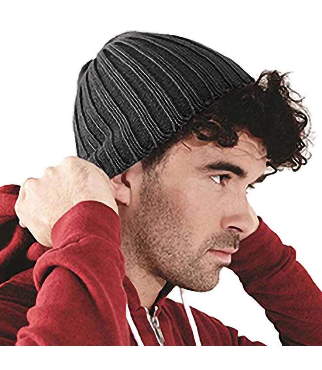 Beechfield Unisex Chunky Ribbed Winter Beanie Hat (Charcoal) - UTRW4093-2