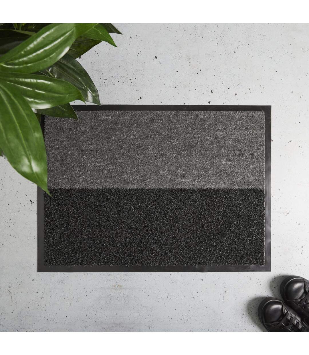 Paillasson Brossant 2 en 1 50x70cm Noir & Gris-2