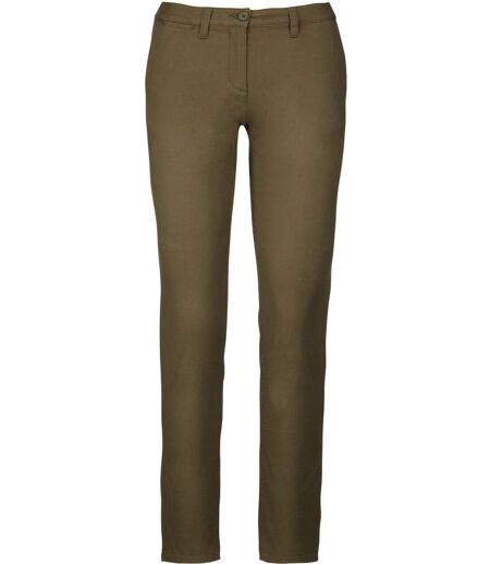 pantalon chino pour femme - K741 - vert khaki