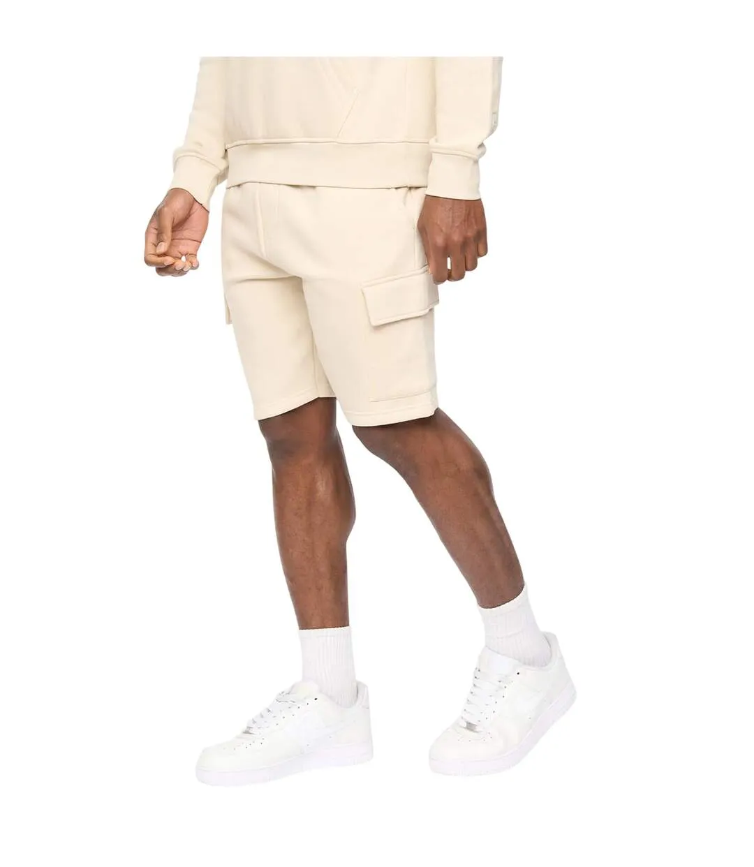 Mens Bardon Cargo Shorts Light Stone Crosshatch-3