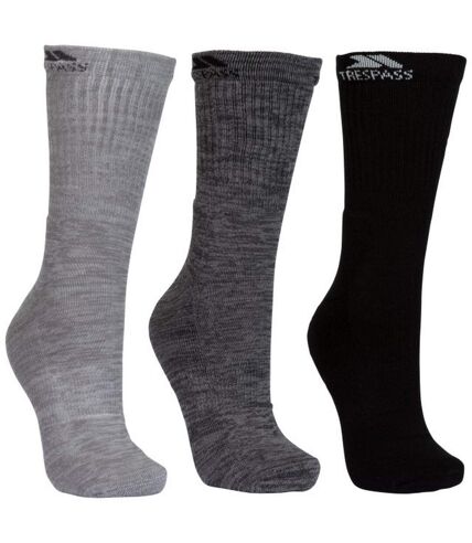 Trespass Mens Jackbarrow Trekking Socks (Pack Of 3) (Carbon Melange/Stone Melange/Black) - UTTP4509