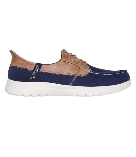 Womens/ladies On The Go Flex Palmilla Boat Shoes Navy Skechers
