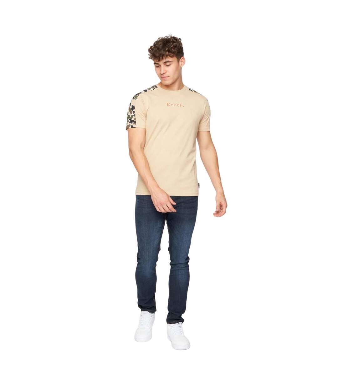 T-shirt chuckles homme beige gris Bench-3