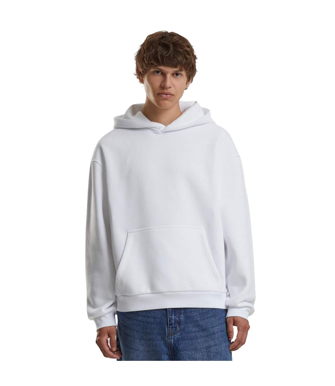 Sweat À Capuche Homme Blanc Build Your Brand-1