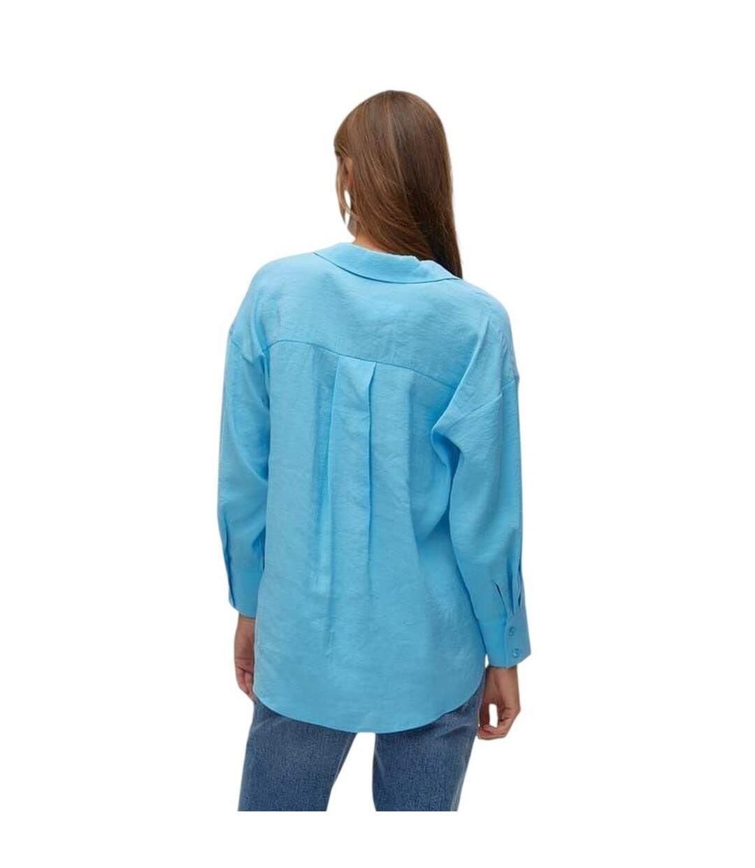 Chemise Manches Longues Vmqueeny Femme Bleu Clair Vero Moda-3