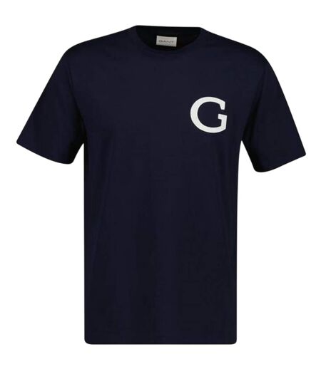 Mens Graphic Print T-shirt Evening Blue Gant