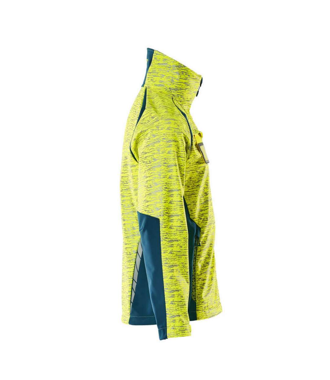 Mens Accelerate Safe Soft Shell Jacket Hi Vis Yellow Dark Petroleum Mascot-4