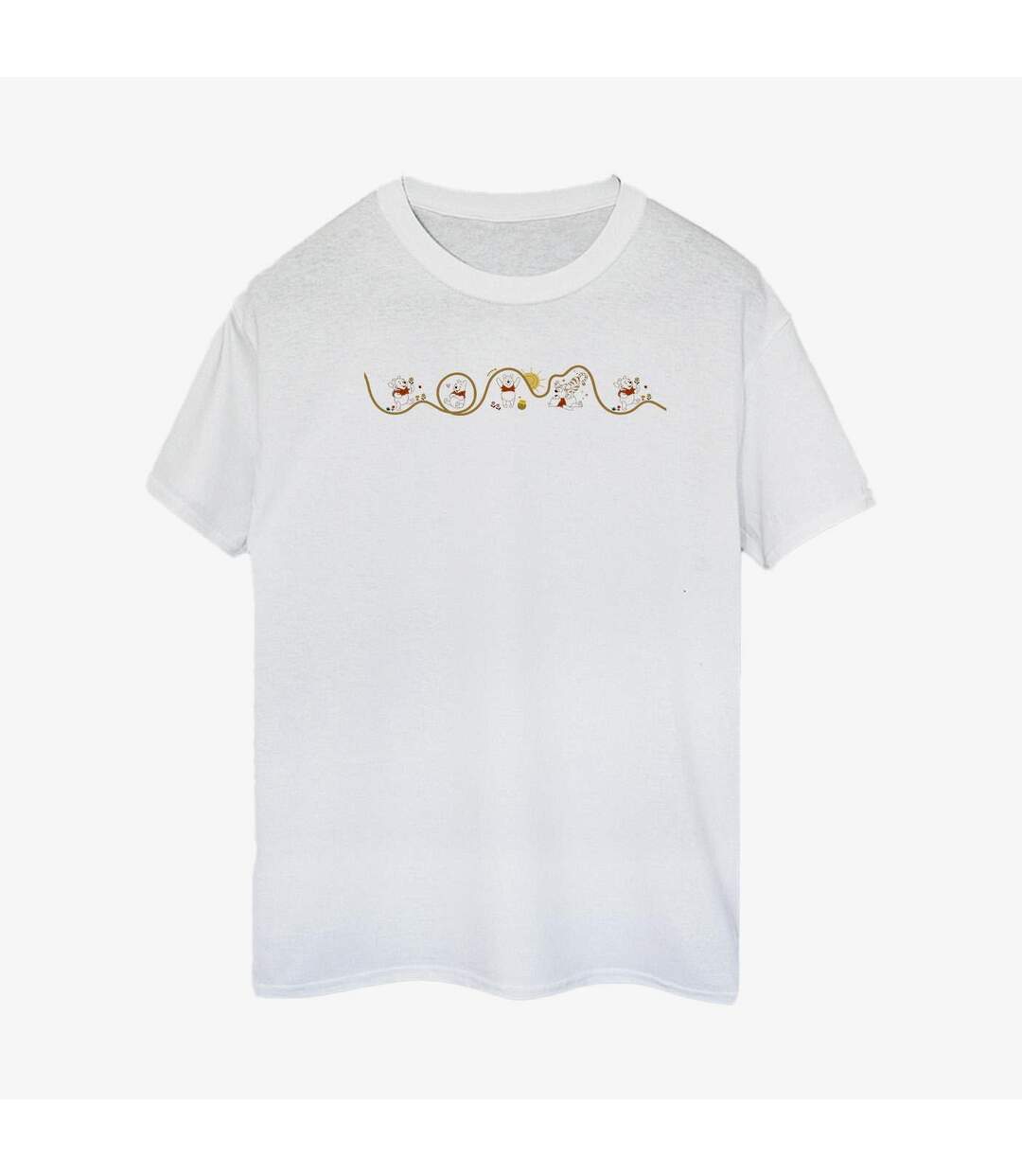 Disney T-shirt boyfriend en coton Winnie The Pooh Tigger Line Womens/Ladies (Blanc) - UTBI47470-1