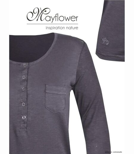 Tee-shirt MAYFLOWER CLOE3G manches longues : le confort urbain en gris ardoise