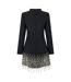 Robe Courte Manches Longues Fête Motif/style Perle Femme Noir Muse-3