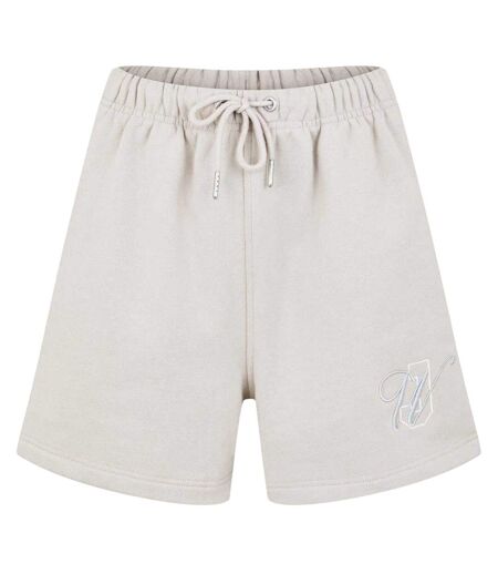 Womens/ladies Embroidered Logo Relaxed Fit Sweat Shorts Stone Jack Wills
