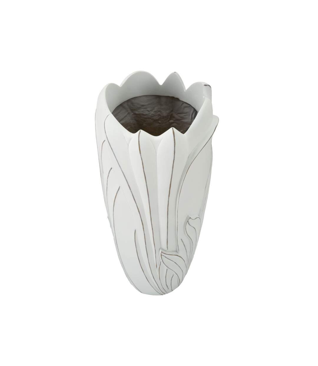 Vase Déco en Résine Gardy 69cm Blanc-2