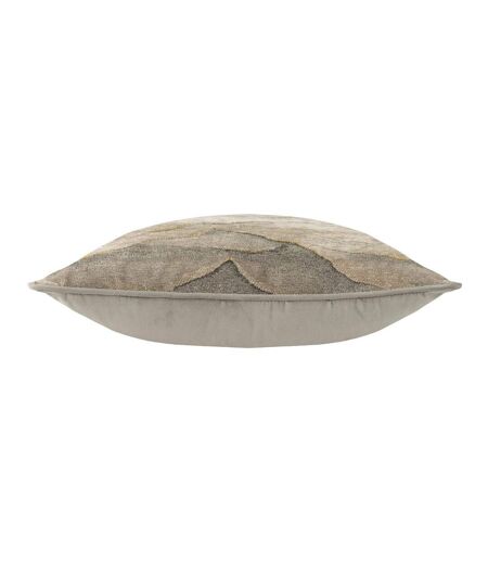 Paoletti Stratus Piping Detail Jacquard Throw Pillow Cover (Taupe) (45cm x 45cm) - UTRV3343