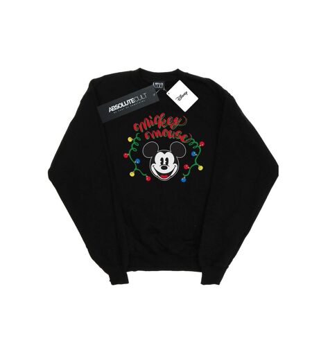 Disney Sweatshirt Womens/Ladies Mickey Mouse Christmas Light Bulbs (Noir) - UTBI28657