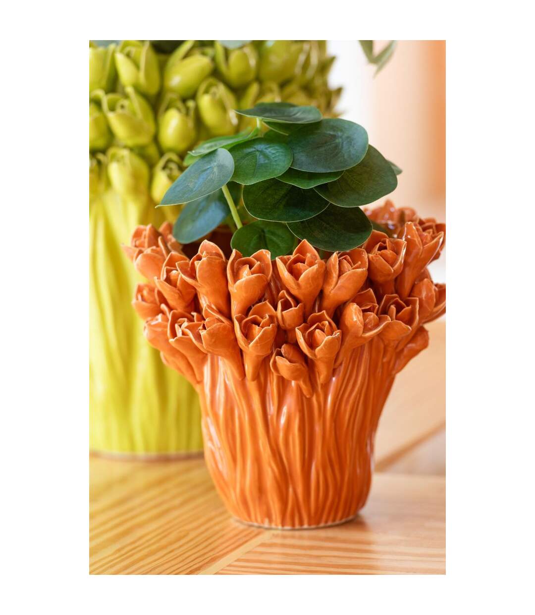 Vase Déco en Grès Ambrosia 29cm Orange-3