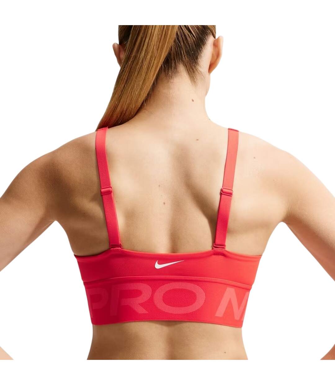Womens/ladies Indy Plunge Sports Bra Crimson Red White Nike-3