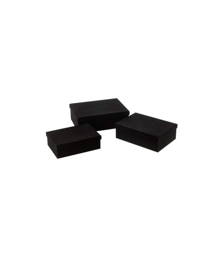 Lot de 3 Boîtes de Rangement Vaughn 36cm Noir