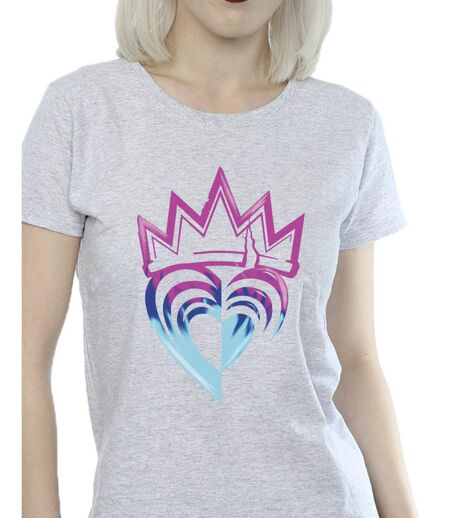 Disney - T-shirt DESCENDANTS PINK CROWN - Femme (Gris chiné) - UTBI17738
