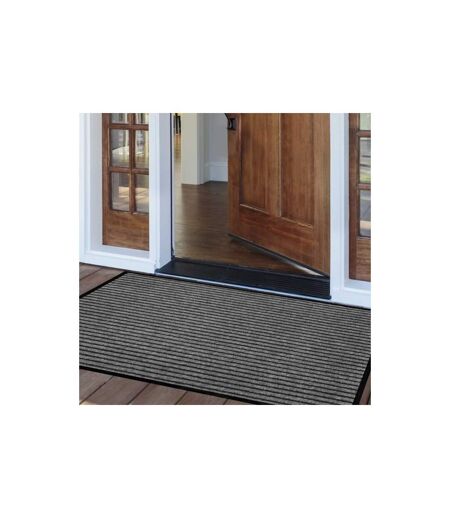 Tapis d'Entrée Anti-Poussière Toscan 80x120cm Noir & Gris