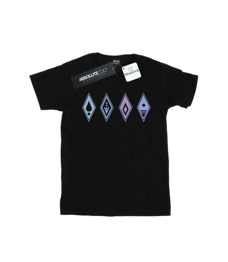 Disney - T-shirt FROZEN ELEMENTS SYMBOLS - Femme (Noir) - UTBI24405